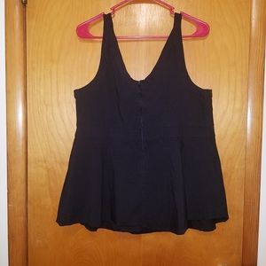 Torrid Cutout Black Peplum Top